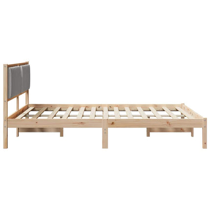 Bed Frame with Upholstered Headboard Light Grey 150 x 200 cm