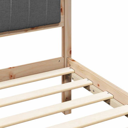Bed Frame with Upholstered Headboard Dark Grey 75 x 190 cm