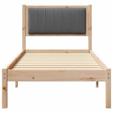 Bed Frame with Upholstered Headboard Dark Grey 75 x 190 cm