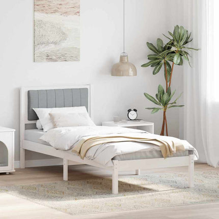 Bed Frame with Upholstered Headboard Light Grey 75 x 190 cm