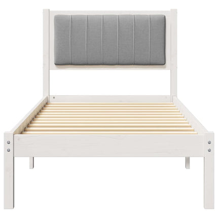 Bed Frame with Upholstered Headboard Light Grey 75 x 190 cm