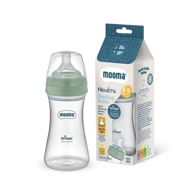 Mooma Neutra Tritan Bottle Medium Flow 6-18 months 250ml - Sage Green