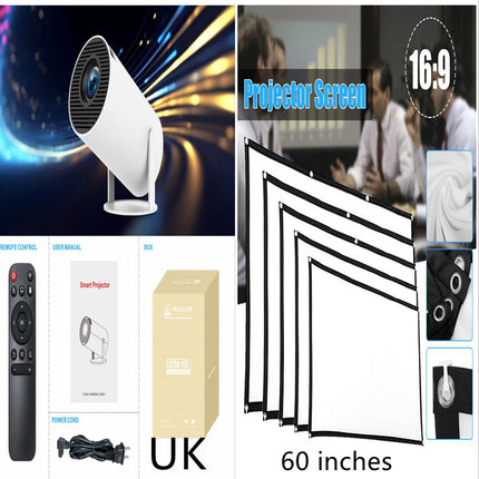 HY300 Pro Mini Projector - 1080P HD Portable Home Theater Projector with Android OS | Compact Cinema Projector for Movies & Gaming
