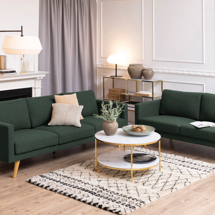 Alisma Round Coffee Table with White Crystal Clear Marble Glass Top & Gold Legs