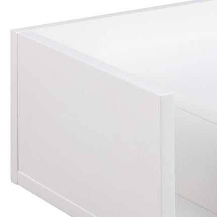 Ashlan 1 Drawer Wall Mounted Square Bedside Table in White