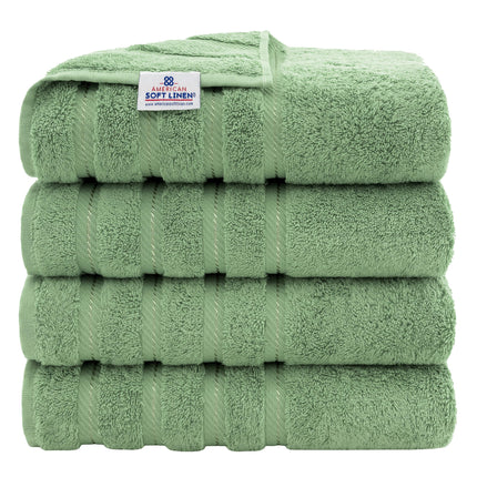 American Soft Linen, 4 Piece Bath Towel Set, 100% Turkish Cotton 27 in 54 in Bath Towels for Bathroom, Soft Absorbent Bath Towels Extra Large, Hotel