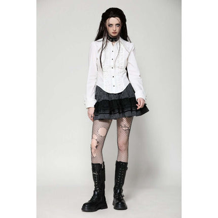 Dark in Love Queeny White Gothic Demon Shirt