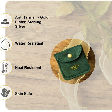 Ameya Twisted Knot Ring, 18K Gold Plated Silver, Adjustable Croissant Design