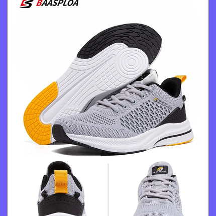 Baasploa Lightweight Running Shoes For Men 2022 Men's Designer Mesh Casual Sneakers Lace-Up Male Outdoor Sports Tennis Shoe