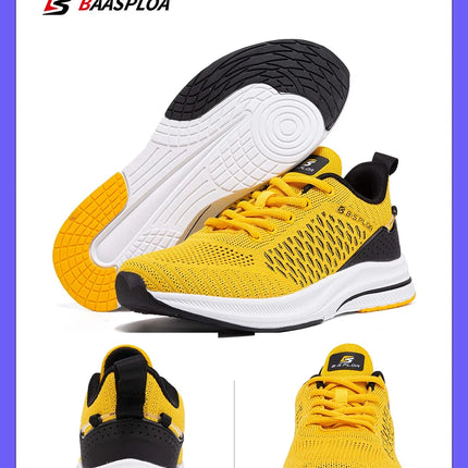 Baasploa Lightweight Running Shoes For Men 2022 Men's Designer Mesh Casual Sneakers Lace-Up Male Outdoor Sports Tennis Shoe