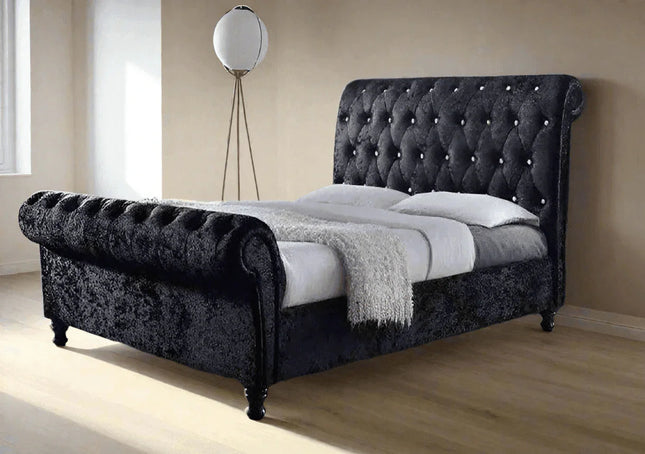 The Sleigh Bed Frame: UK Chesterfield Bed Frames