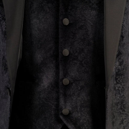 AK-26 - Men's Black 3 Piece Velvet Wedding Tuxedo Suit
