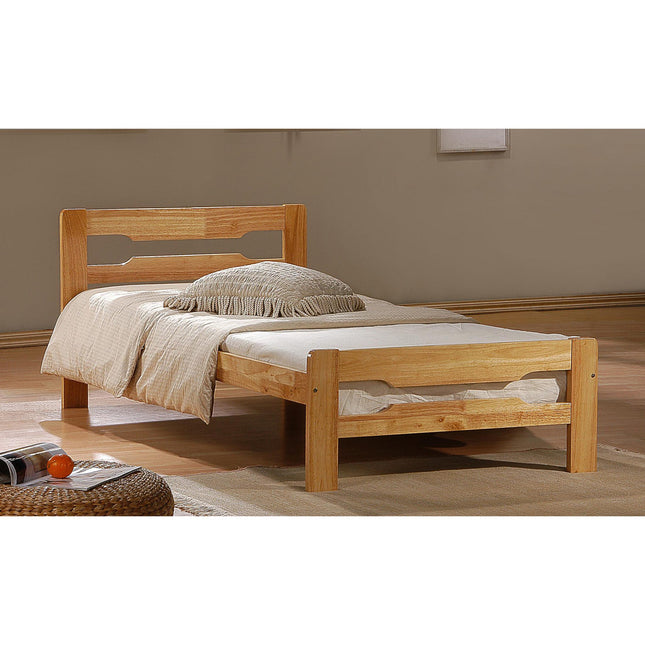 Amelia Solid Wood Single Bed Antique Pine with a 3ft Budget Mattress