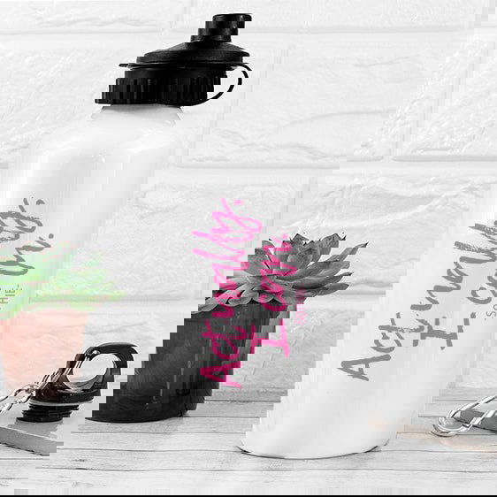 Actually I Can Handwritten White Water Bottle