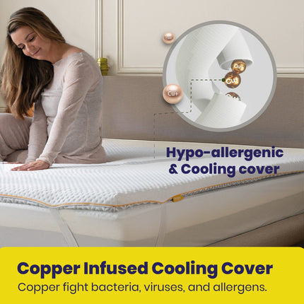 Brightr® Aurora Deluxe 2 in 1 Best Memory Foam mattress topper - Medium Firm