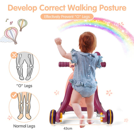 Baby Push Along Walkers with Lights and Ball Game-Green