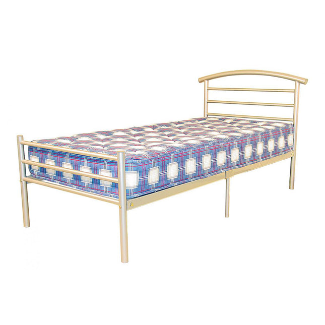 Brenington Double Bed Silver Including 4ft 6 Budget Mattress & Free Home Delivery
