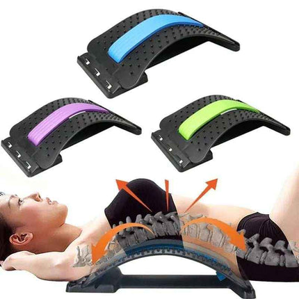 Back Massager Stretcher Equipment for Spine Pain Relief – Ergonomic Lumbar Support Tool