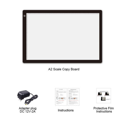 23W 12V LED Three Level of Brightness Dimmable A2 Acrylic Copy Boards Anime Sketch Drawing Sketchpad, EU Plug, EU Plug