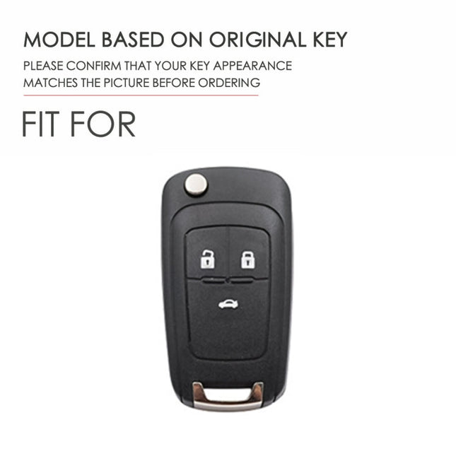 For Chevrolet Folding Hallmo Car Cowhide Leather Key Protective Cover Key Case(Blue)
