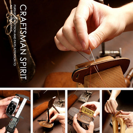 For Chevrolet Folding Hallmo Car Cowhide Leather Key Protective Cover Key Case(Blue)