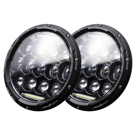 2 PCS 7 inch DC10-48V 36W 6000K Harley Motorcycle Headlight with 12 SMD-5630-LED Lamps and 12 Crystal Lamp Beads, DC10-48V 36W 6000K