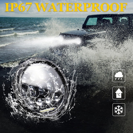 2 PCS 7 inch DC10-48V 36W 6000K Harley Motorcycle Headlight with 12 SMD-5630-LED Lamps and 12 Crystal Lamp Beads, DC10-48V 36W 6000K