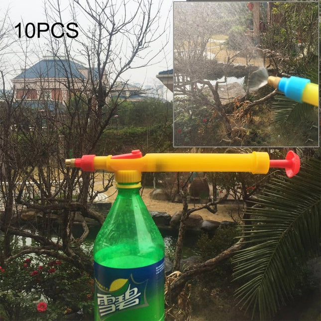 10pcs High Pressure Plastic Bottle Drink Beverage Trolley Gun Spray  Reciprocating Sprayer Coke Bottle Sprayer Manual Pressure Sprayer, Random Color Delivery, 10 PCS
