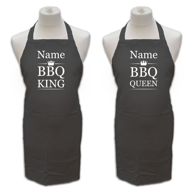 Personalised Black Apron with Name - BBQ King/Queen