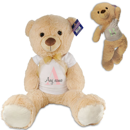 Large Teddy Bear with T-Shirt with Initial and Name Design