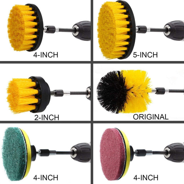 14 in 1 4 inch Sponge Scouring Pad Floor Wall Window Glass Cleaning Descaling Electric Drill Brush Head Set, Random Color Delivery, 14 in 1