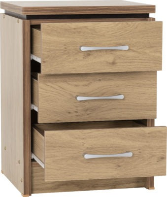 Charles 3 Drawer Bedside