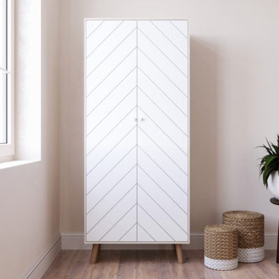 Dixie 2 Door Wardrobe White/Oak