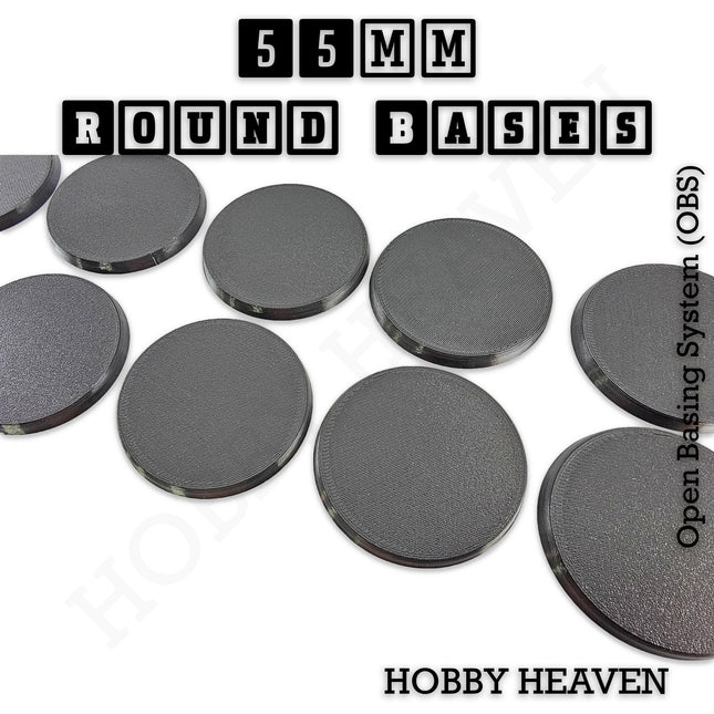 55mm Round Textured Bases 3d Printed Infinty Compatible