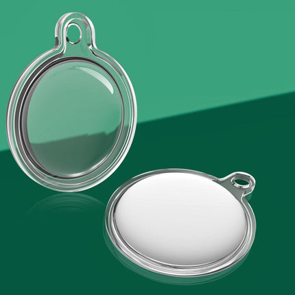 All-inclusive Clear Crystal Shockproof Protective Cover Case with Keychain Hook Loop, For AirTag 2nd Gen / AirTag 1st Gen