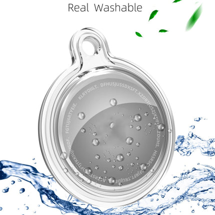All-inclusive Clear Crystal Shockproof Protective Cover Case with Keychain Hook Loop, For AirTag 2nd Gen / AirTag 1st Gen