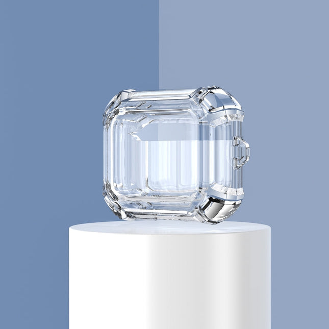 Anti-drop Transparent PC Two-color Earphone Protective Case with Hanging Loop for AirPods 3(Transparent)