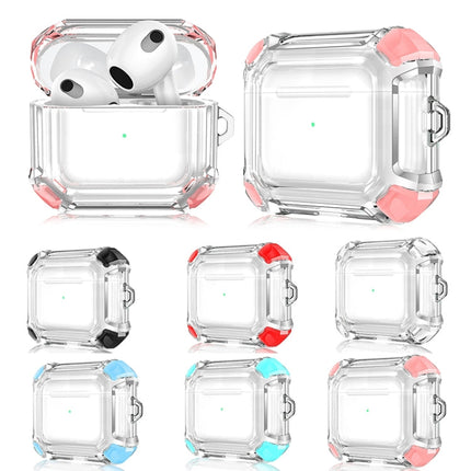 Anti-drop Transparent PC Two-color Earphone Protective Case with Hanging Loop for AirPods 3(Transparent)