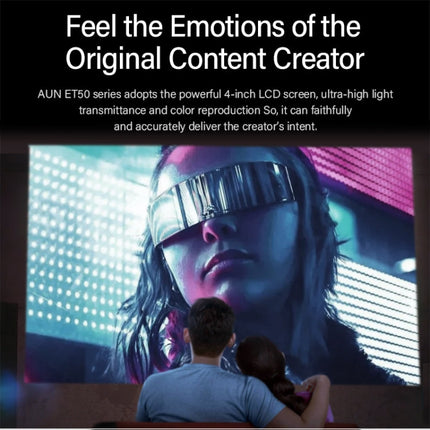 AUN ET50 4 inch 180 Lumens 1920x1080P Smart LED Mini Projector, US Plug