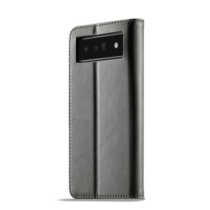 For Google Pixel 6a LC.IMEEKE Calf Texture Flip Leather Phone Case(Grey)