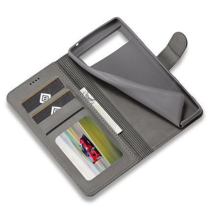 For Google Pixel 6a LC.IMEEKE Calf Texture Flip Leather Phone Case(Grey)