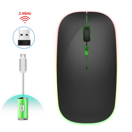 HXSJ M40 2.4GHZ 800,1200,1600dpi Third Gear Adjustment Colorful Wireless Mouse USB Rechargeable
