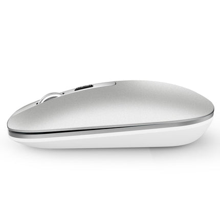 HXSJ M50 2.4GHZ 800,1200,1600dpi Three Gear Adjustment Dual-mode Wireless Mouse USB + Bluetooth 5.1 Rechargeable(Silver)