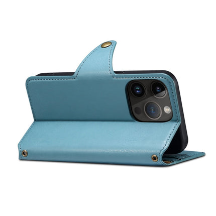 For iPhone 11 Denior Cowhide Texture Wallet Style Leather Phone Case(Blue)
