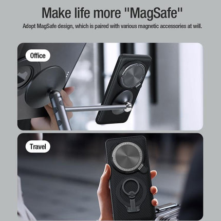 NILLKIN Black Mirror Prop CD Texture Mirror Precise Hole MagSafe Magnetic Phone Case