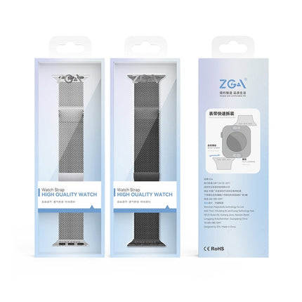For Apple Watch SE 2022 44mm ZGA Milanese Magnetic Metal Watch Band(Silver)