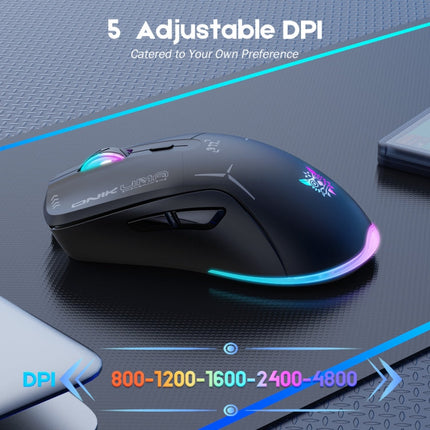 ONIKUMA CW917 RGB 4800DPI Dual Mode Wired + 2.4GHz Wireless Mouse(Black)