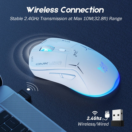 ONIKUMA CW917 RGB 4800DPI Dual Mode Wired + 2.4GHz Wireless Mouse(White)