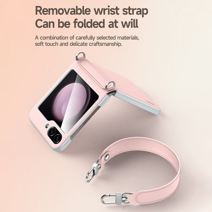 For Samsung Galaxy Z Flip6 / Flip7 FE SULADA Skin Feel Liquid Leather Phone Case with Strap(Black)