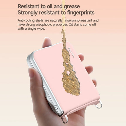 For Samsung Galaxy Z Flip6 / Flip7 FE SULADA Skin Feel Liquid Leather Phone Case with Strap(Black)